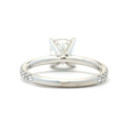 14 Karat White Gold Cushion Cut Diamond Engagement Ring