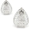 14 Karat White Gold Deco Style Diamond Earrings