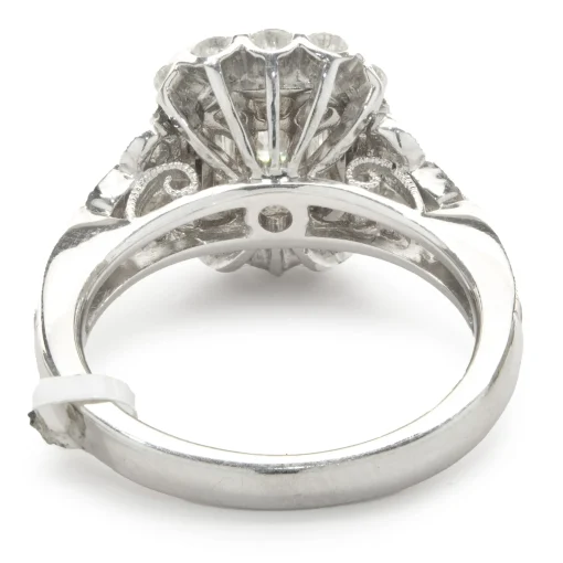 14 Karat White Gold Deco Style Mosaic Set Diamond Ring