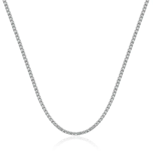 14 Karat White Gold Diamond Tennis Necklace