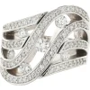14 Karat White Gold Diamond Cut Out Wave Ring