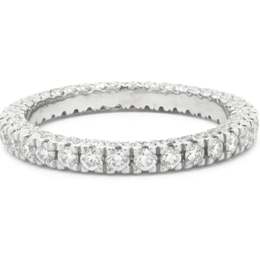 14 Karat White Gold Diamond Eternity Band with Side Diamonds