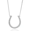 14 Karat White Gold Diamond Horseshoe Necklace