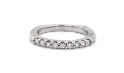 18 Karat White Gold Diamond Band with Adjustable Shank