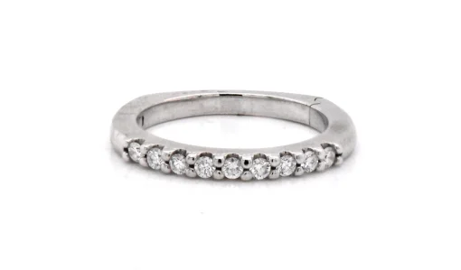 18 Karat White Gold Diamond Band with Adjustable Shank