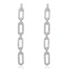 14 Karat White Gold Diamond Rectangle Drop Earrings