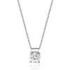 14 Karat White Gold Diamond Solitaire Necklace