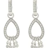 14 Karat White Gold Diamond Drop Earrings