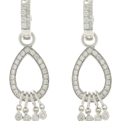 14 Karat White Gold Diamond Drop Earrings