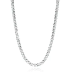 18 Karat White Gold Diamond Tennis Necklace