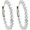 14 Karat White Gold Diamond Inside and Outside Hoop Earrings