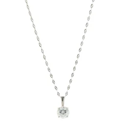 14 Karat White Gold Diamond Solitaire Necklace