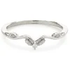 14 Karat White Gold Diamond Floral Crown Band
