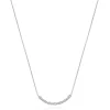 14 Karat White Gold Diamond Smile Necklace