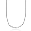 14 Karat White Gold Diamond Smile Necklace