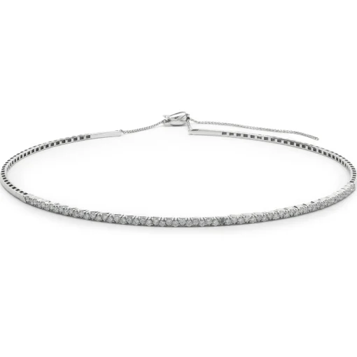 14 Karat White Gold Diamond Choker Necklace