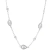 14 Karat White Gold Diamond Pear Shape Clusters By The Yard Necklace