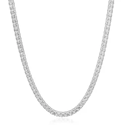 14 Karat White Gold Diamond Inline Tennis Necklace