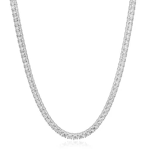 14 Karat White Gold Diamond Inline Tennis Necklace