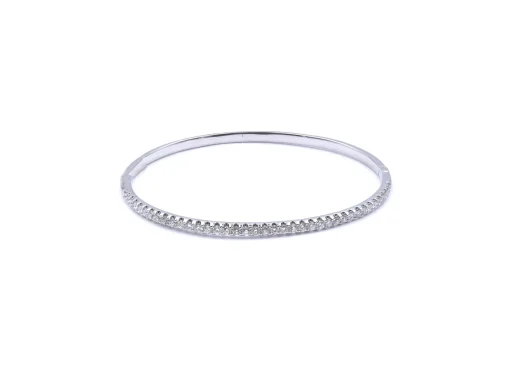 18 Karat White Gold Diamond Bangle Bracelet