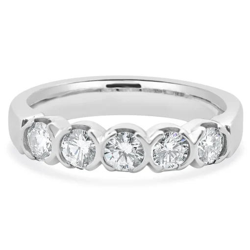 14 Karat White Gold Diamond Band