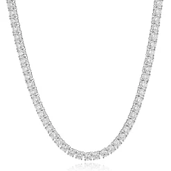 14 Karat White Gold Diamond Inline Tennis Necklace