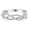 10 Karat White Gold Diamond Braided Band