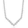 14 Karat White Gold Diamond Cluster Collar Necklace