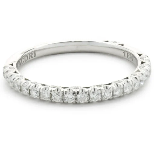 18 Karat White Gold Diamond Band