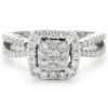 14 Karat White Gold Diamond Cluster Engagement Ring