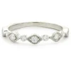 14 Karat White Gold Diamond Filigree Band