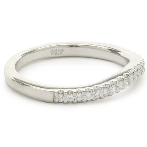 14 Karat White Gold Diamond Wave Band
