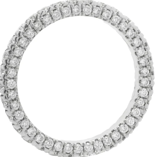 14 Karat White Gold Diamond Eternity Band with Side Diamonds