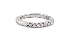 18 Karat White Gold Diamond Band with Adjustable Shank