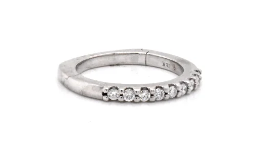 18 Karat White Gold Diamond Band with Adjustable Shank