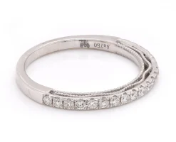 18 Karat White Gold Diamond Band