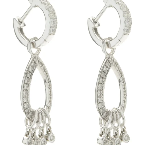 14 Karat White Gold Diamond Drop Earrings