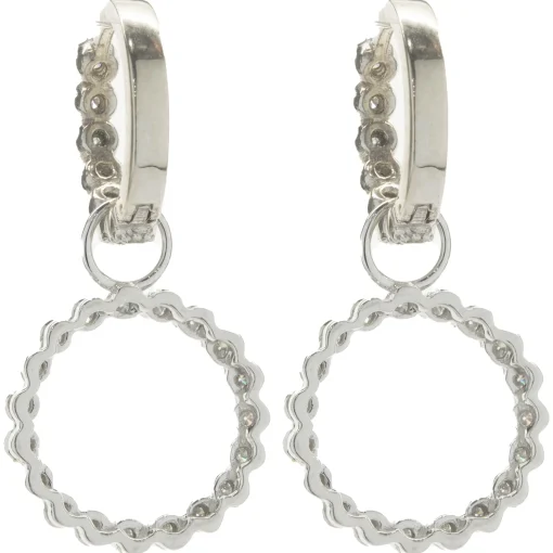 14 Karat White Gold Diamond Circle Earring Enhancers