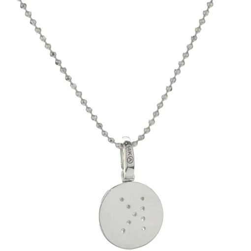 14 Karat White Gold Diamond “K” Necklace