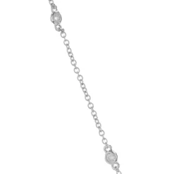 14 Karat White Gold Diamond Open Heart Necklace