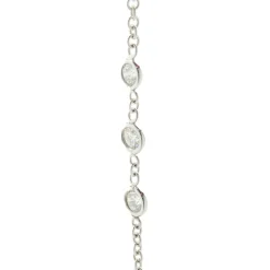 18 Karat White Gold Diamonds By The Yard Station Necklace