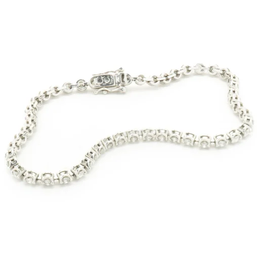 14 Karat White Gold Diamond Tennis Bracelet