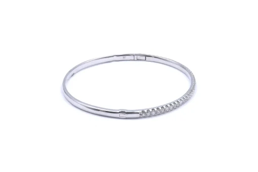 18 Karat White Gold Diamond Bangle Bracelet