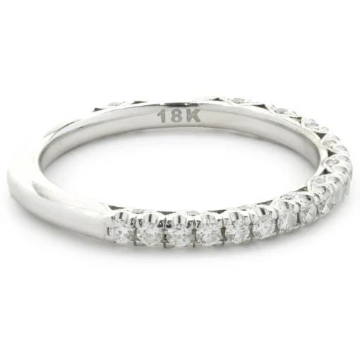 18 Karat White Gold Diamond Band