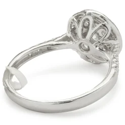14 Karat White Gold Diamond Cluster with Mirror Halo