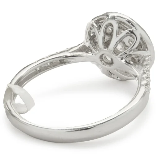 14 Karat White Gold Diamond Cluster with Mirror Halo