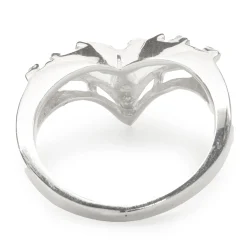 14 Karat White Gold Diamond V Band