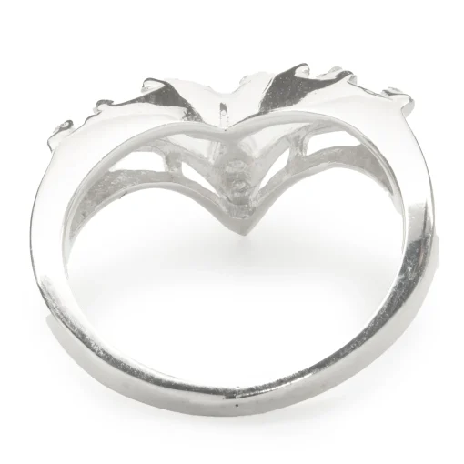 14 Karat White Gold Diamond V Band