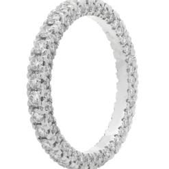 14 Karat White Gold Diamond Eternity Band with Side Diamonds