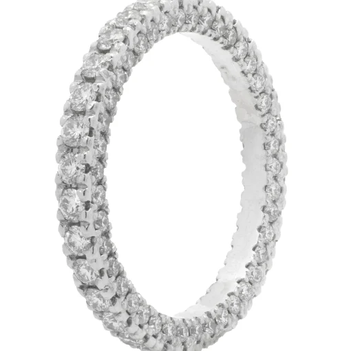 14 Karat White Gold Diamond Eternity Band with Side Diamonds